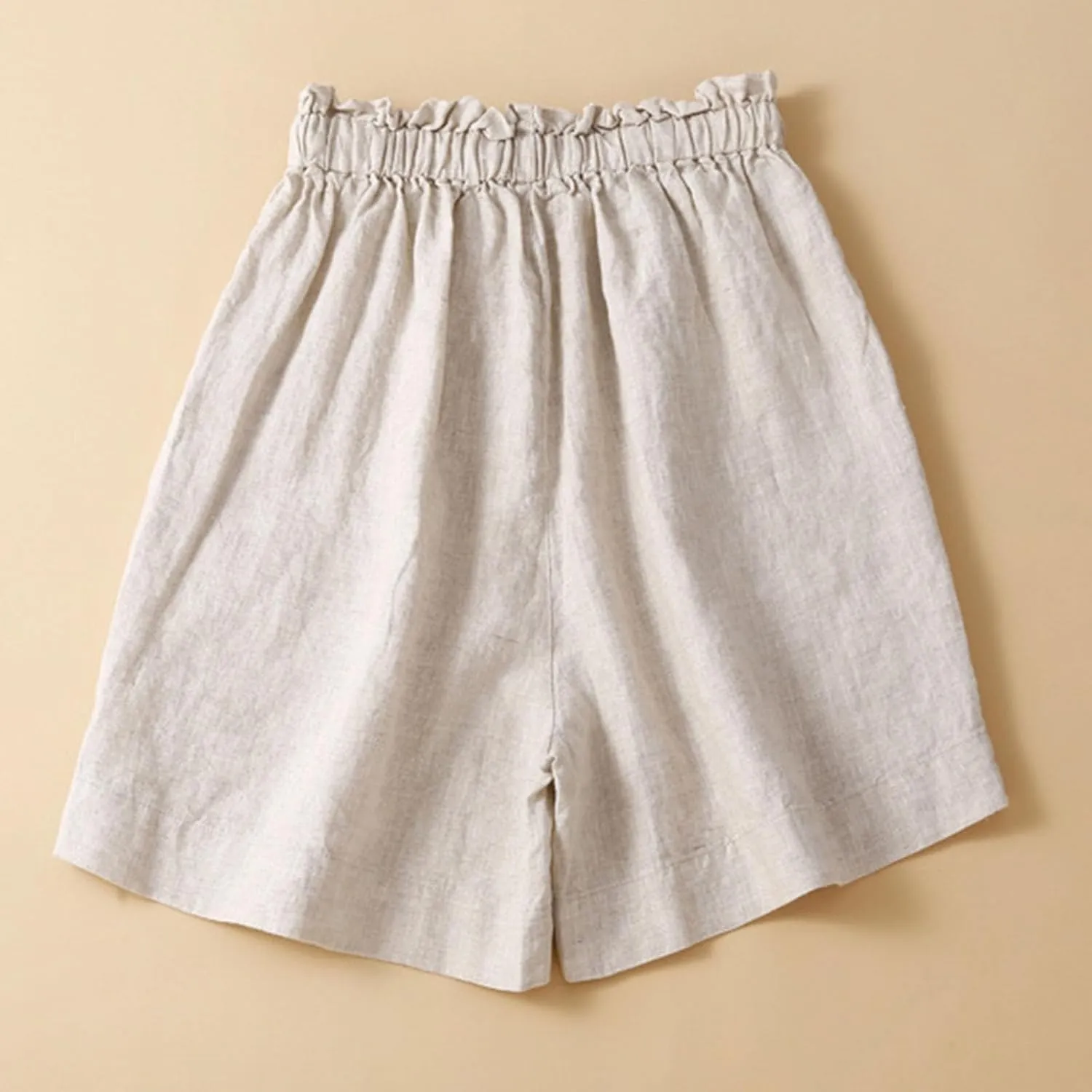 Summer Shorts for Women Loose Elastic High Waisted Shorts Solid Wide Leg Shorts Comfy Elegant Work Trouser Shorts