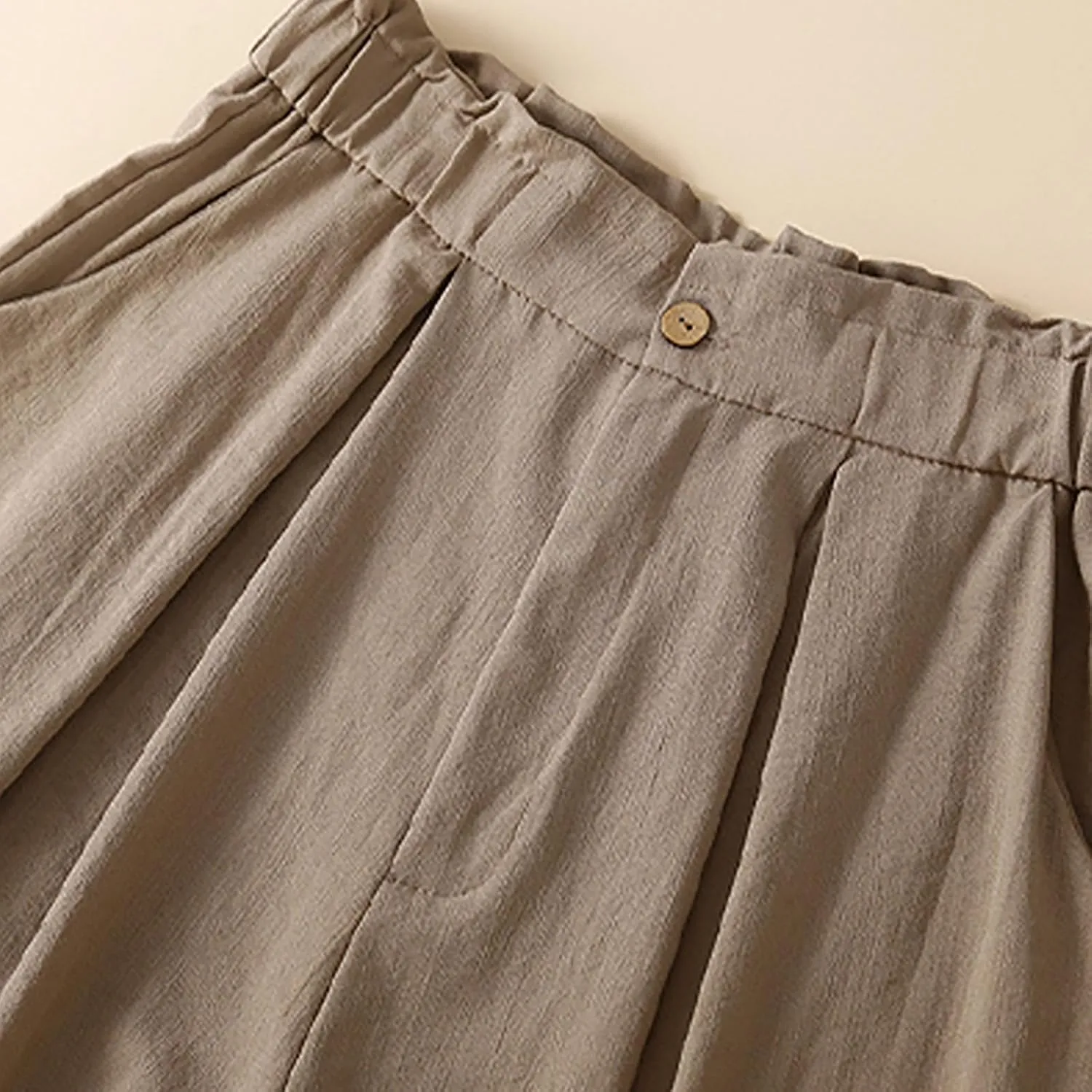 Summer Shorts for Women Loose Elastic High Waisted Shorts Solid Wide Leg Shorts Comfy Elegant Work Trouser Shorts