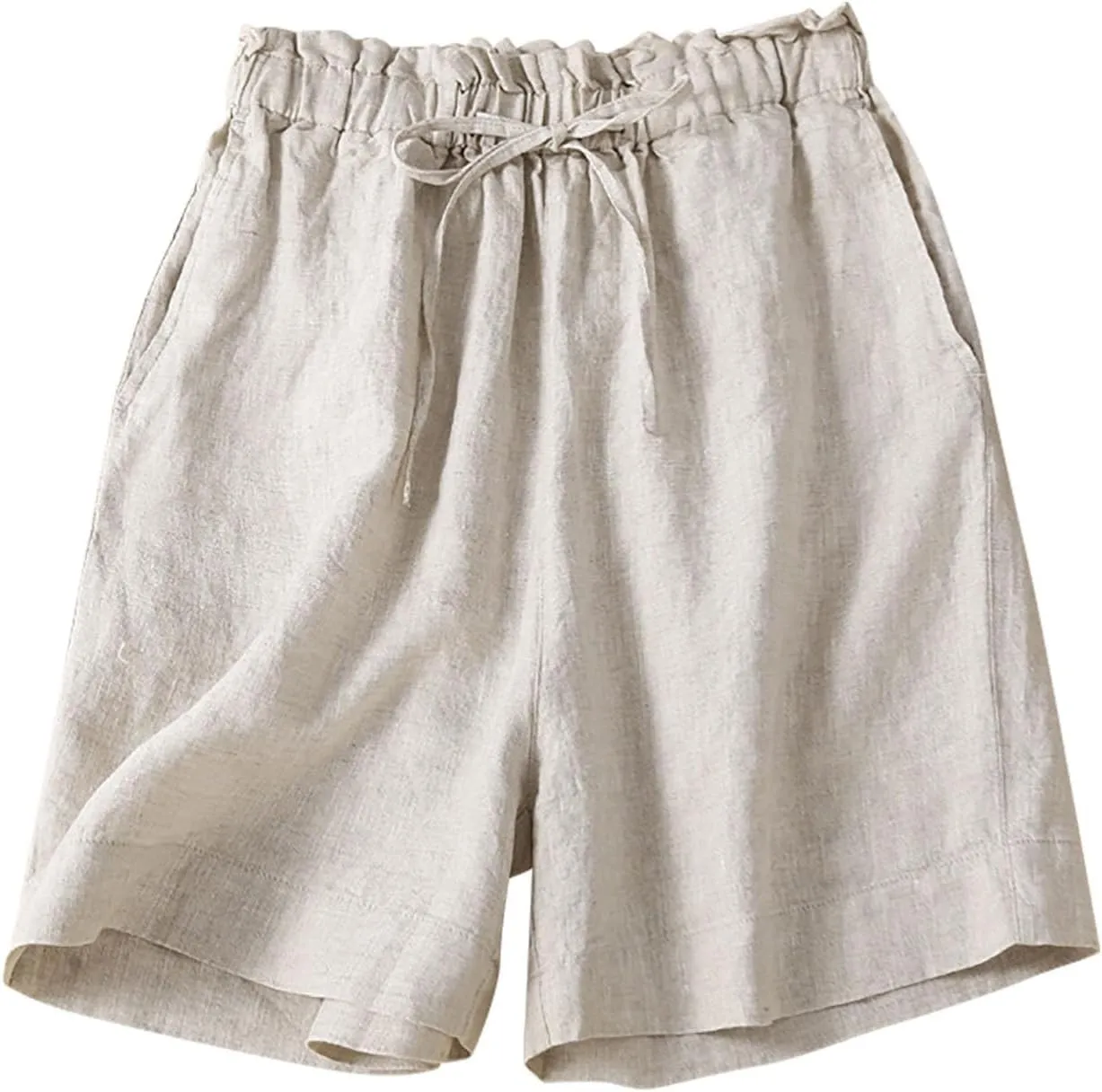 Summer Shorts for Women Loose Elastic High Waisted Shorts Solid Wide Leg Shorts Comfy Elegant Work Trouser Shorts