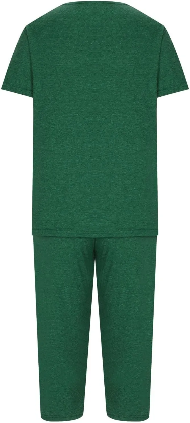 Summer Two Piece Sets For Women Casual Tee Shirts Wide Leg Capri Pants Matching Sets Outfits Comfy Soft Sweatsuit Set