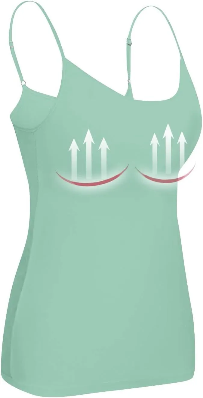 Tank Tops for Women 2025 Built in Bra Workout Yoga Gym Cami Square Neck Sleeveless Low Cut Corset Sexy Under Wear
