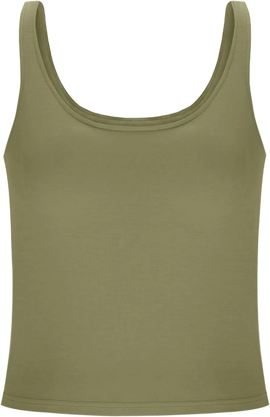 Tank Tops with Built in Bra Womens Padded Yoga Camisole Shelf Bras Tank Tops Basic Racerback Workout Modal Undershirt