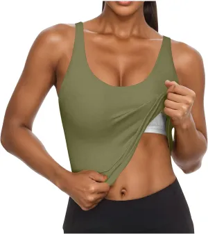 Tank Tops with Built in Bra Womens Padded Yoga Camisole Shelf Bras Tank Tops Basic Racerback Workout Modal Undershirt