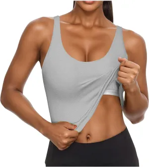 Tank Tops with Built in Bra Womens Padded Yoga Camisole Shelf Bras Tank Tops Basic Racerback Workout Modal Undershirt