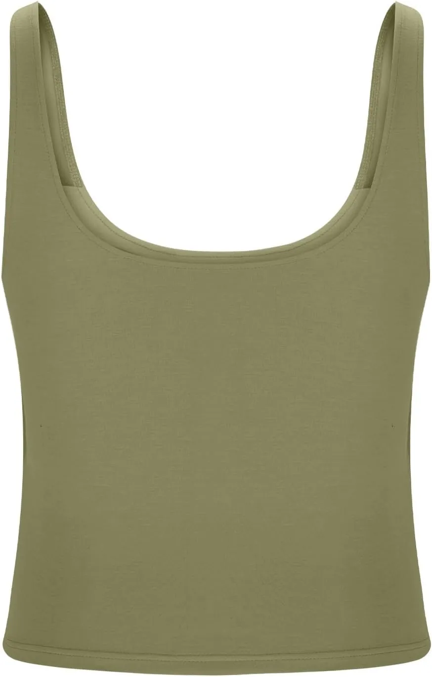 Tank Tops with Built in Bra Womens Padded Yoga Camisole Shelf Bras Tank Tops Basic Racerback Workout Modal Undershirt