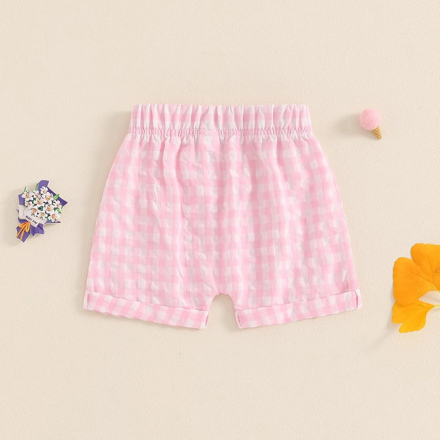 Toddler Boy Girl Shorts Cotton Gingham Shorts Casual Elastic Waist Jogger Boxer Shorts Bottoms