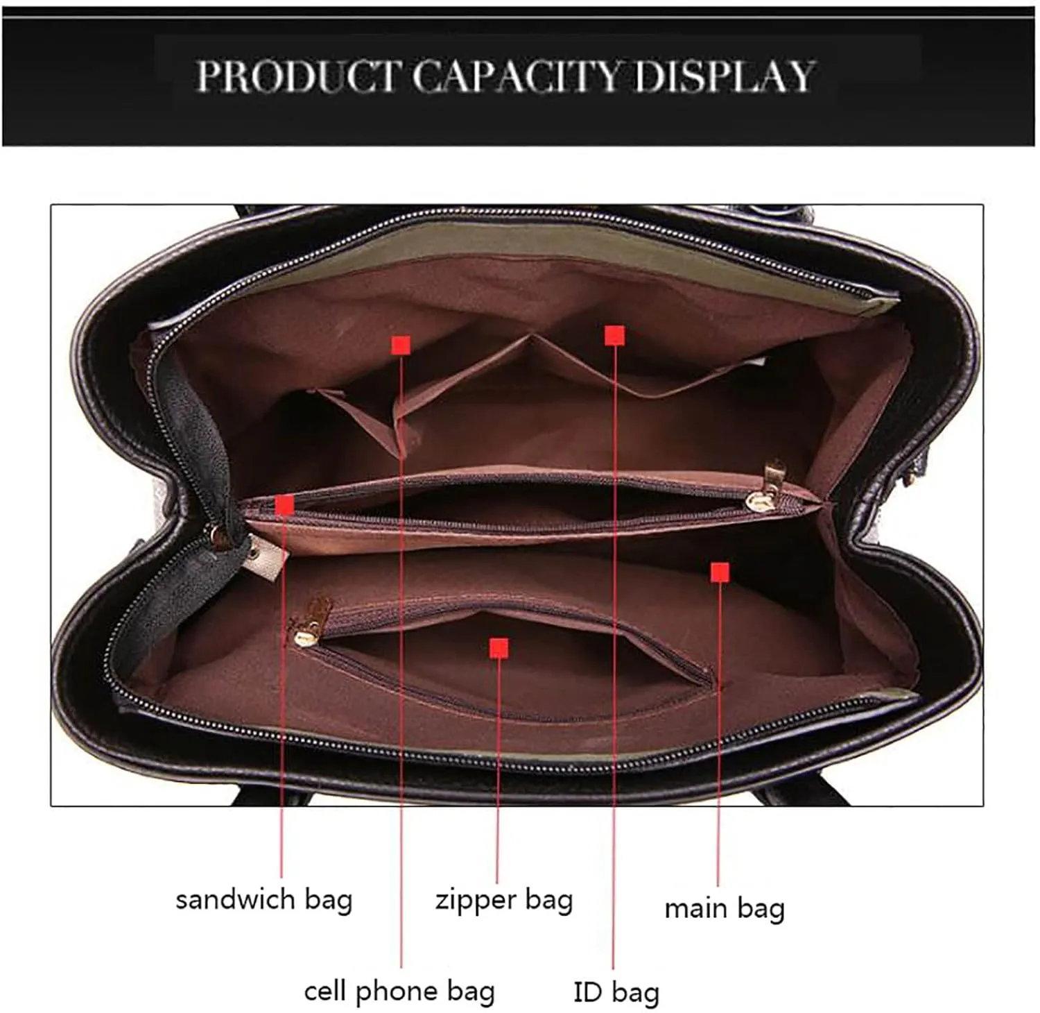 Tote Bag For Women Handbag Roomy Fashion Womens Wallet Ladies Purse Satchel Zipper Clutch Bags Totes Work Leather Bag