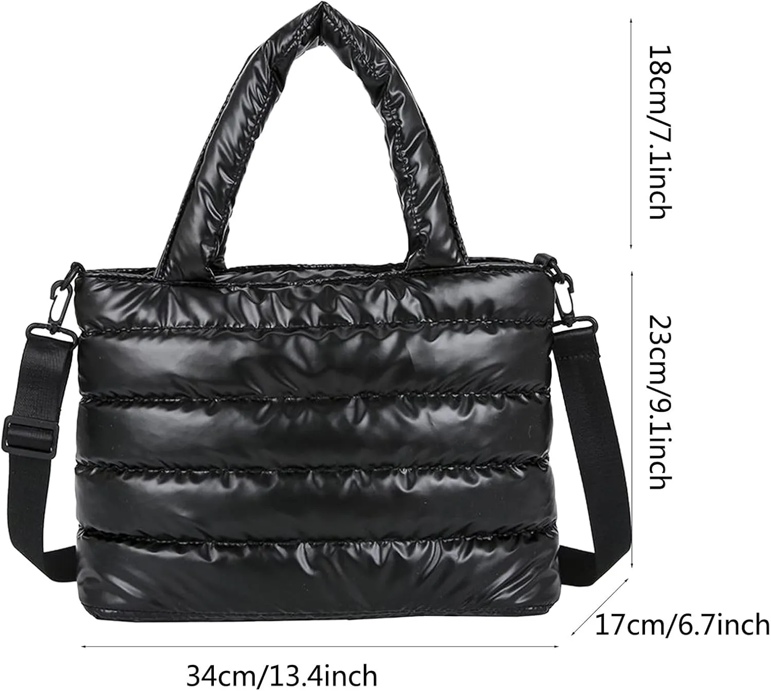 Tote Bag For Women Quilted Handbag Lightweight Winter Down Cotton Padded Shoulder Bags Down Bag for (Purple, One Size)