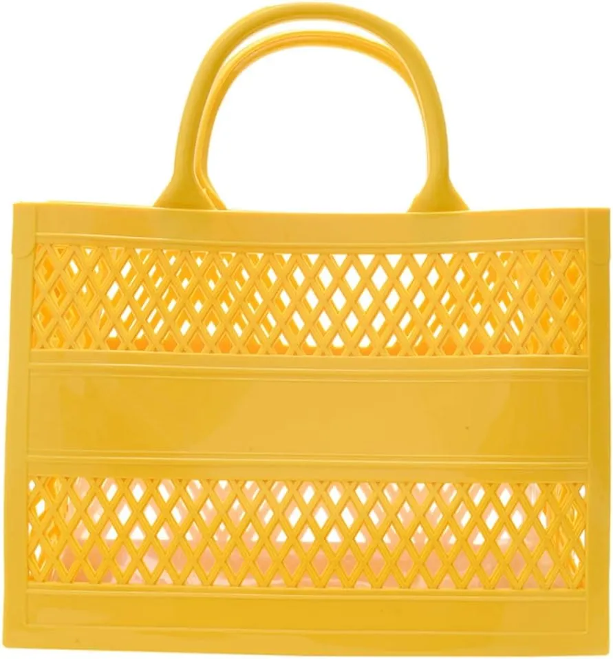 Tote Bag Purses for Women Summer Mesh Beach Tote Bag Large Capacity Shopping Basket Top Handle Handbag Jelly Storage Bag