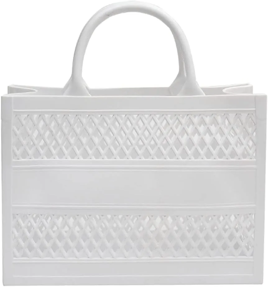 Tote Bag Purses for Women Summer Mesh Beach Tote Bag Large Capacity Shopping Basket Top Handle Handbag Jelly Storage Bag