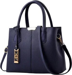 Tote Top Handle Satchel Bags for Women Work Tote Bags with Strap Vintage Top-Handle Handbags Versatile Daily Bag(Blue)