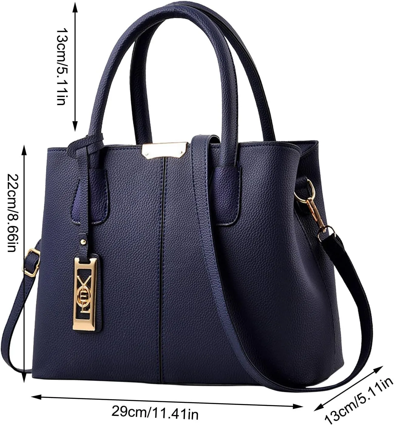 Tote Top Handle Satchel Bags for Women Work Tote Bags with Strap Vintage Top-Handle Handbags Versatile Daily Bag(Blue)