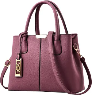 Tote Top Handle Satchel Bags for Women Work Tote Bags with Strap Vintage Top-Handle Handbags Versatile Daily Bag(Purple)