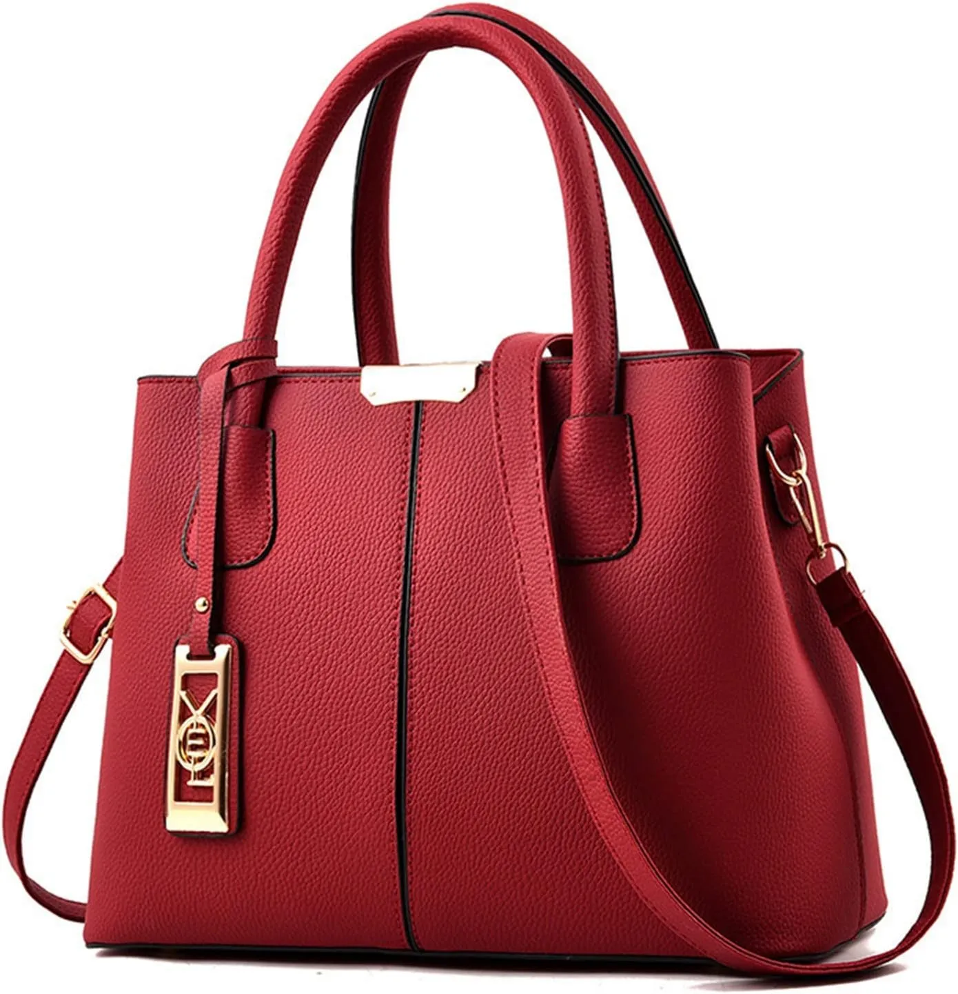Tote Top Handle Satchel Bags for Women Work Tote Bags with Strap Vintage Top-Handle Handbags Versatile Daily Bag(Red)