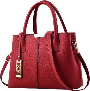 Tote Top Handle Satchel Bags for Women Work Tote Bags with Strap Vintage Top-Handle Handbags Versatile Daily Bag(Red)