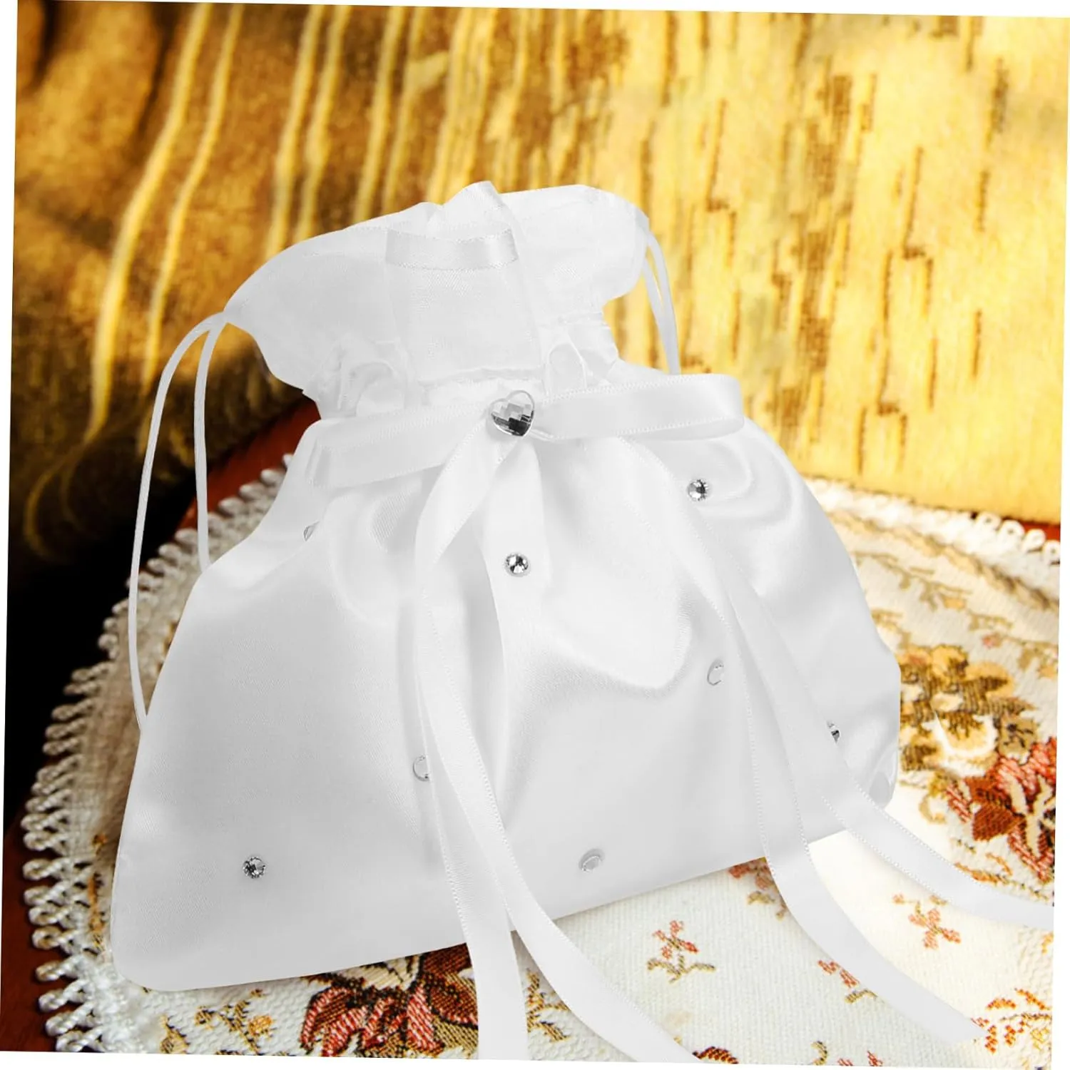 Totority 5pcs Versatile Bridal Handbag Wedding Clutch Money Bag Bridesmaid Purse Drawstring Favor Bags for Wedding
