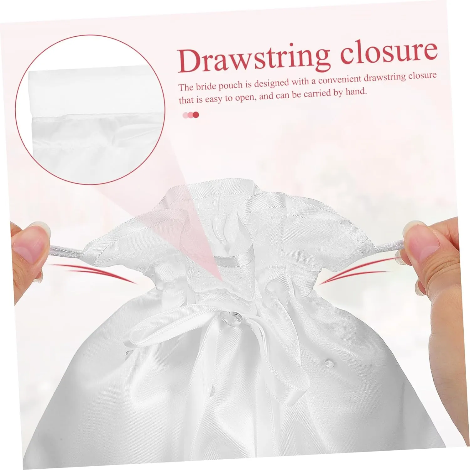 Totority 5pcs Versatile Bridal Handbag Wedding Clutch Money Bag Bridesmaid Purse Drawstring Favor Bags for Wedding