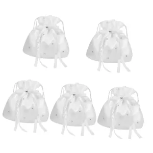 Totority 5pcs Versatile Bridal Handbag Wedding Clutch Money Bag Bridesmaid Purse Drawstring Favor Bags for Wedding
