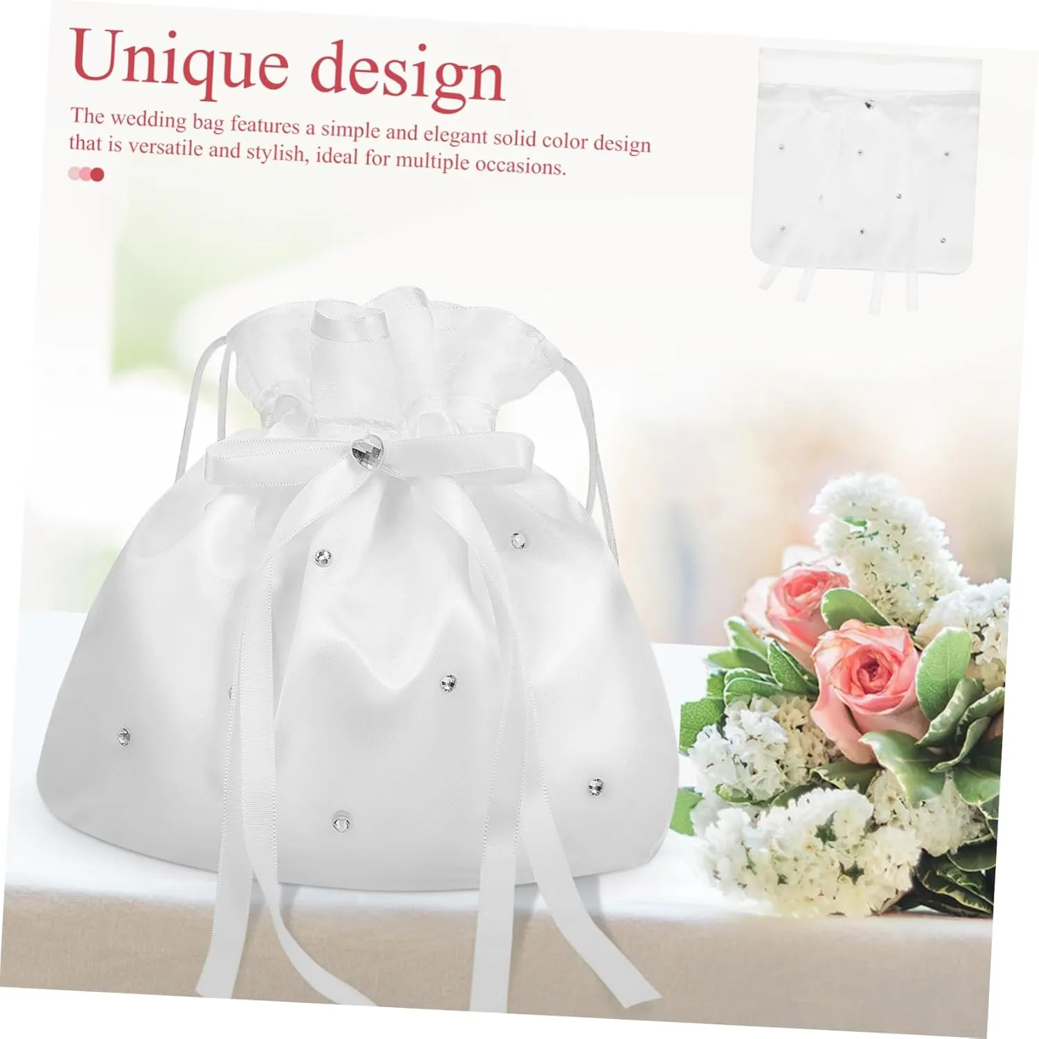 Totority 5pcs Versatile Bridal Handbag Wedding Clutch Money Bag Bridesmaid Purse Drawstring Favor Bags for Wedding