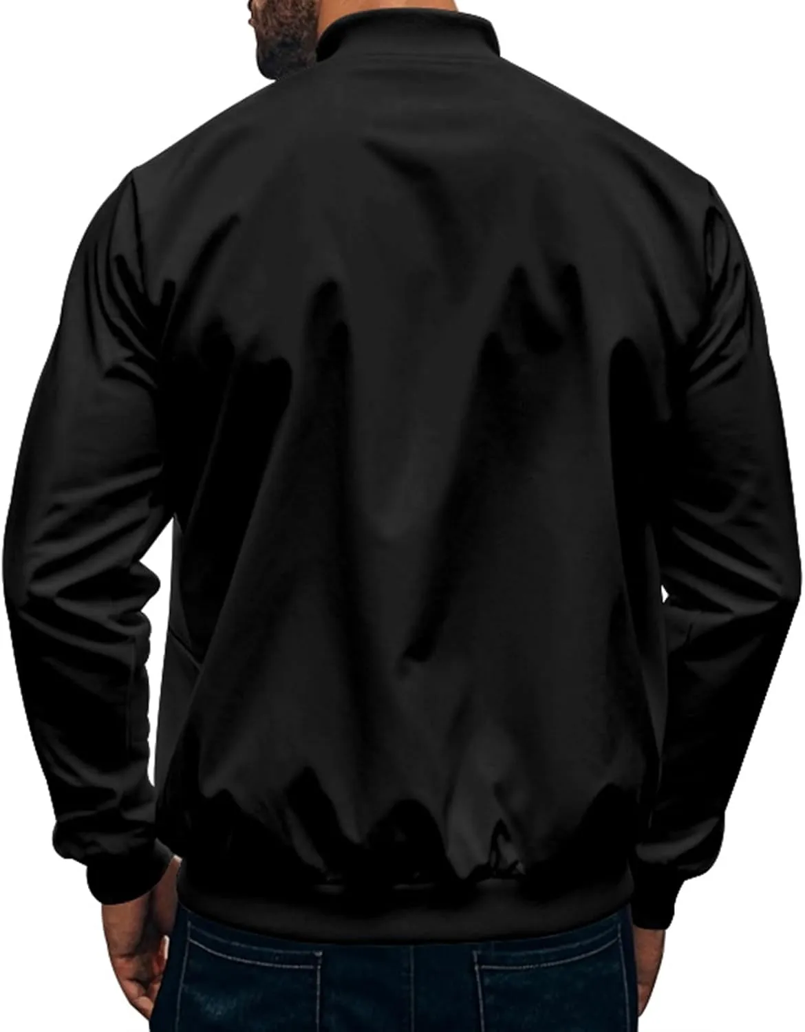 Track Jacket for Men Athletic Workout Lightweight Windproof Jacket Casual Spring Fall Windbreaker Bomber Zip Up Coat
