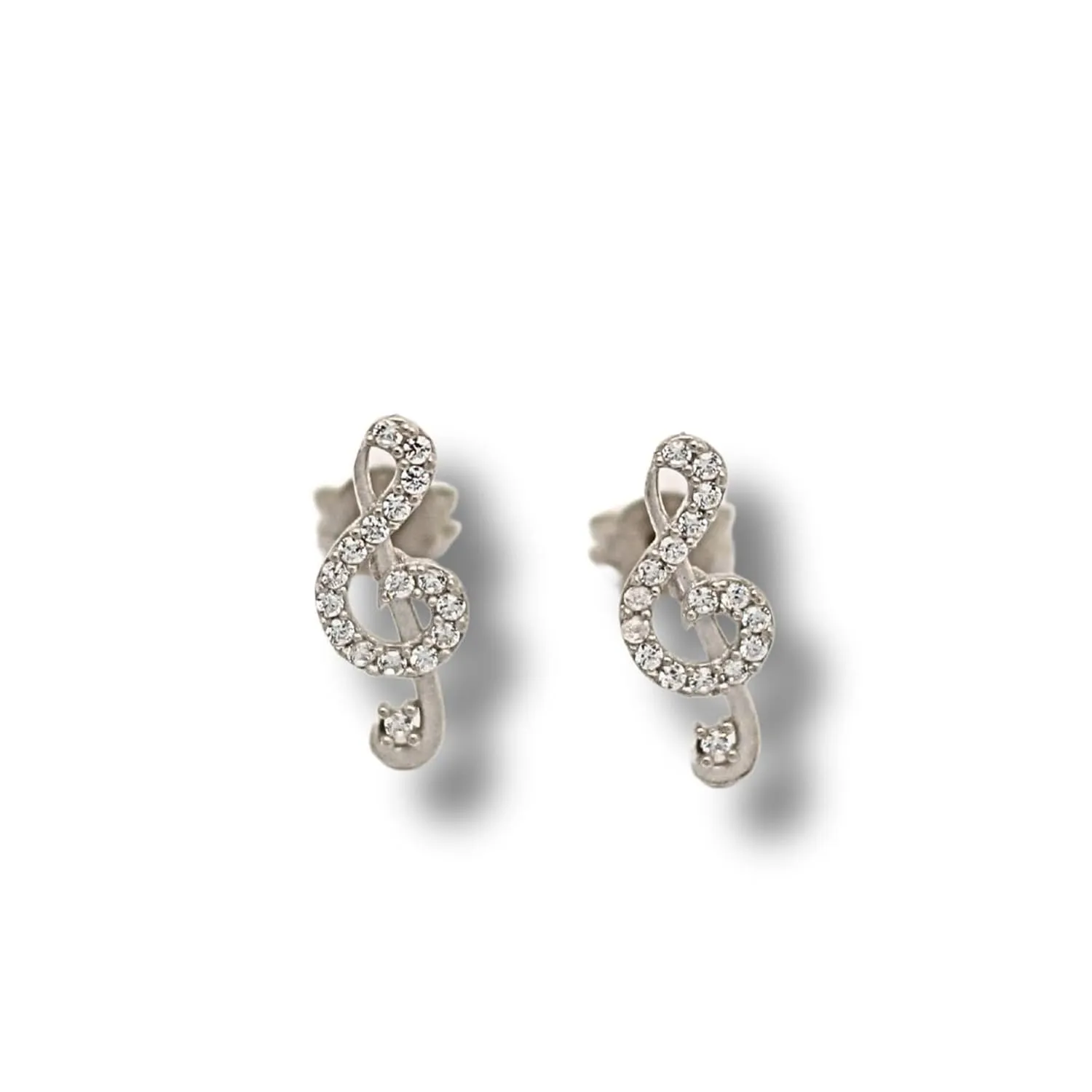 Treble Clef Stud Earrings, Music Note Design, Music Note Earrings, Silver Earrings, Handmade Jewelry, 925 Sterling Silver Jewelry, Minimalist Jewelry, Gift for Musicians, Gift for All (Silver)
