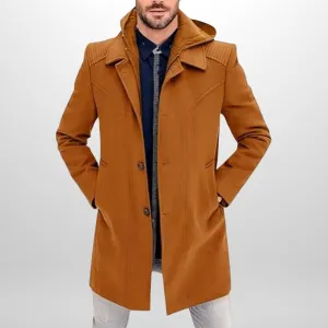 Trench Coat Mens Wool Blend Fall Winter Casual Single Breasted Coat Thermal Business Peacoat Warm Soft Long Jacket