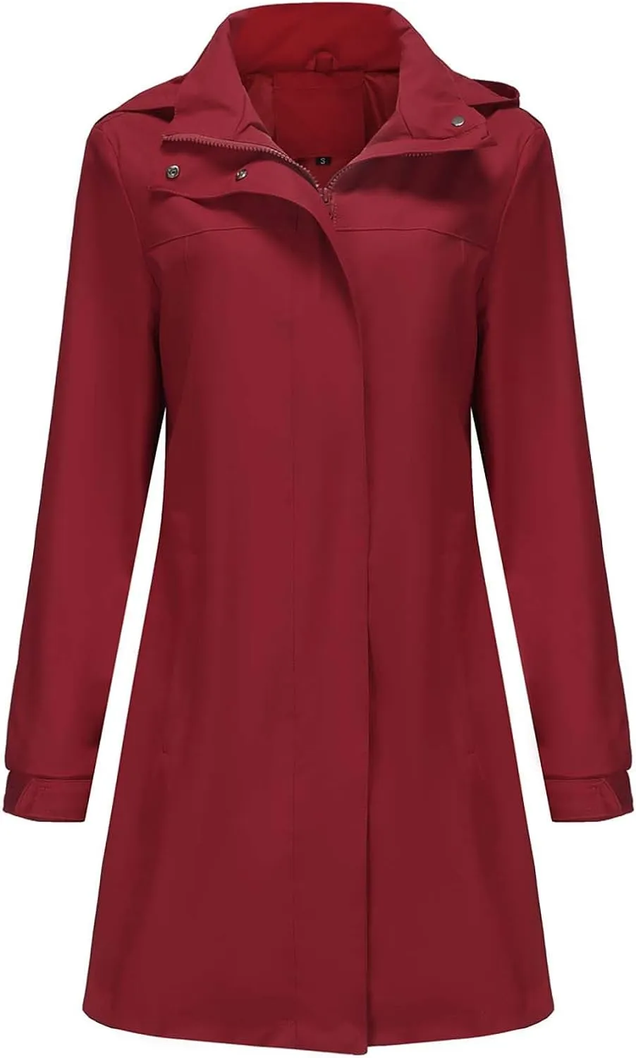 Trench Coat Women Thin Long Sleeve Button Puffer Jackets Casual Loose Hooded Jacket with Pockets Outerwear