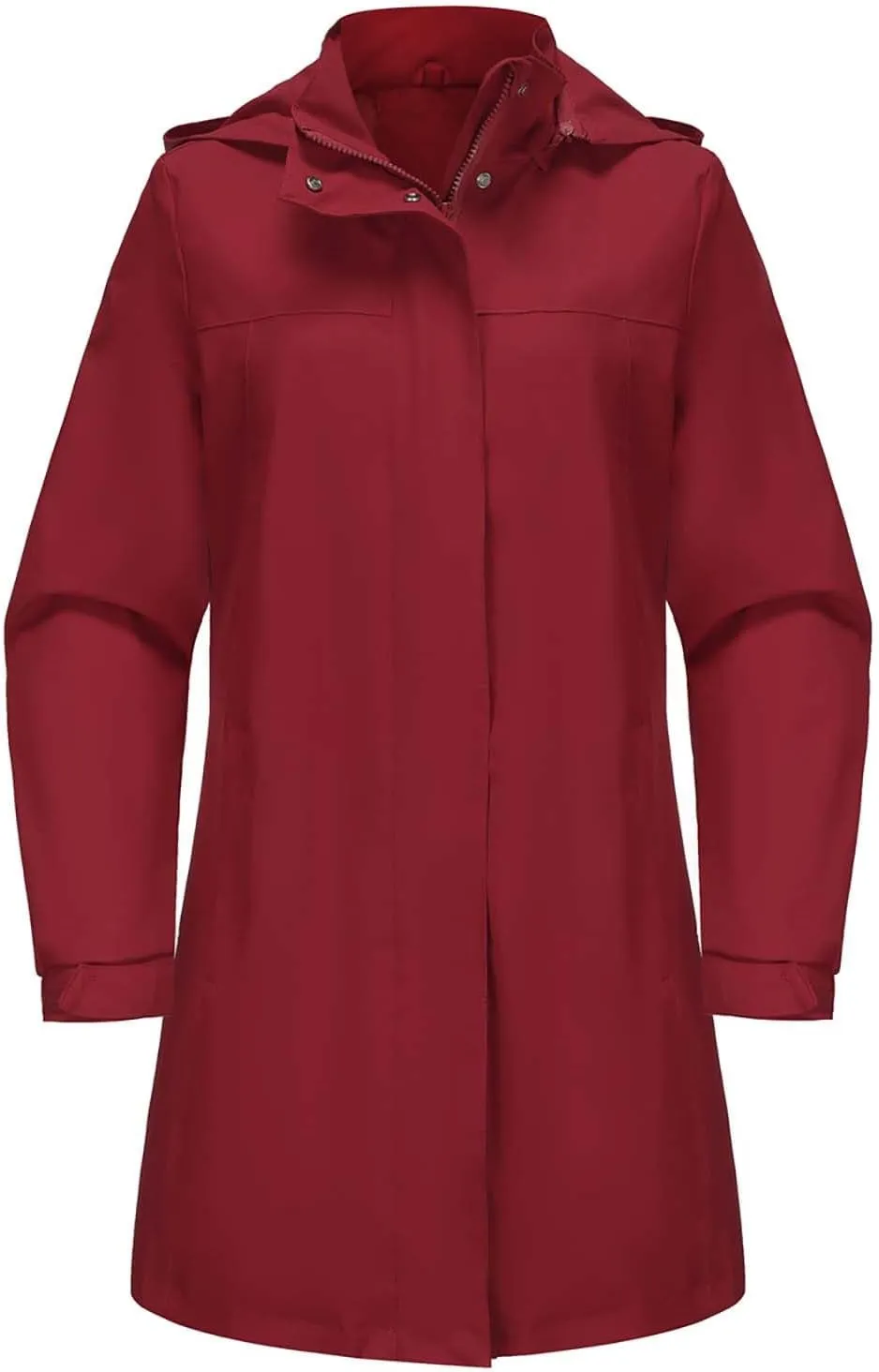 Trench Coat Women Thin Long Sleeve Button Puffer Jackets Casual Loose Hooded Jacket with Pockets Outerwear