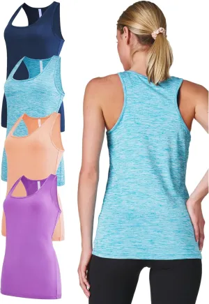 Ultra Performance Womens Athletic Workout Tank Tops 4 Pack Women's Running Shirts Casual Loose fit Gym Tanks for Women