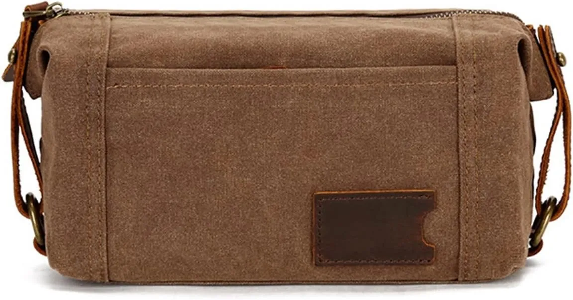 Unisex Travel Toiletry Bag with Vintage Charm and Convenient Handle