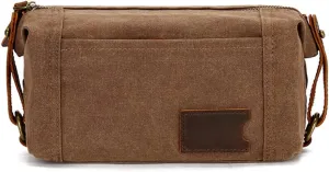 Unisex Travel Toiletry Bag with Vintage Charm and Convenient Handle