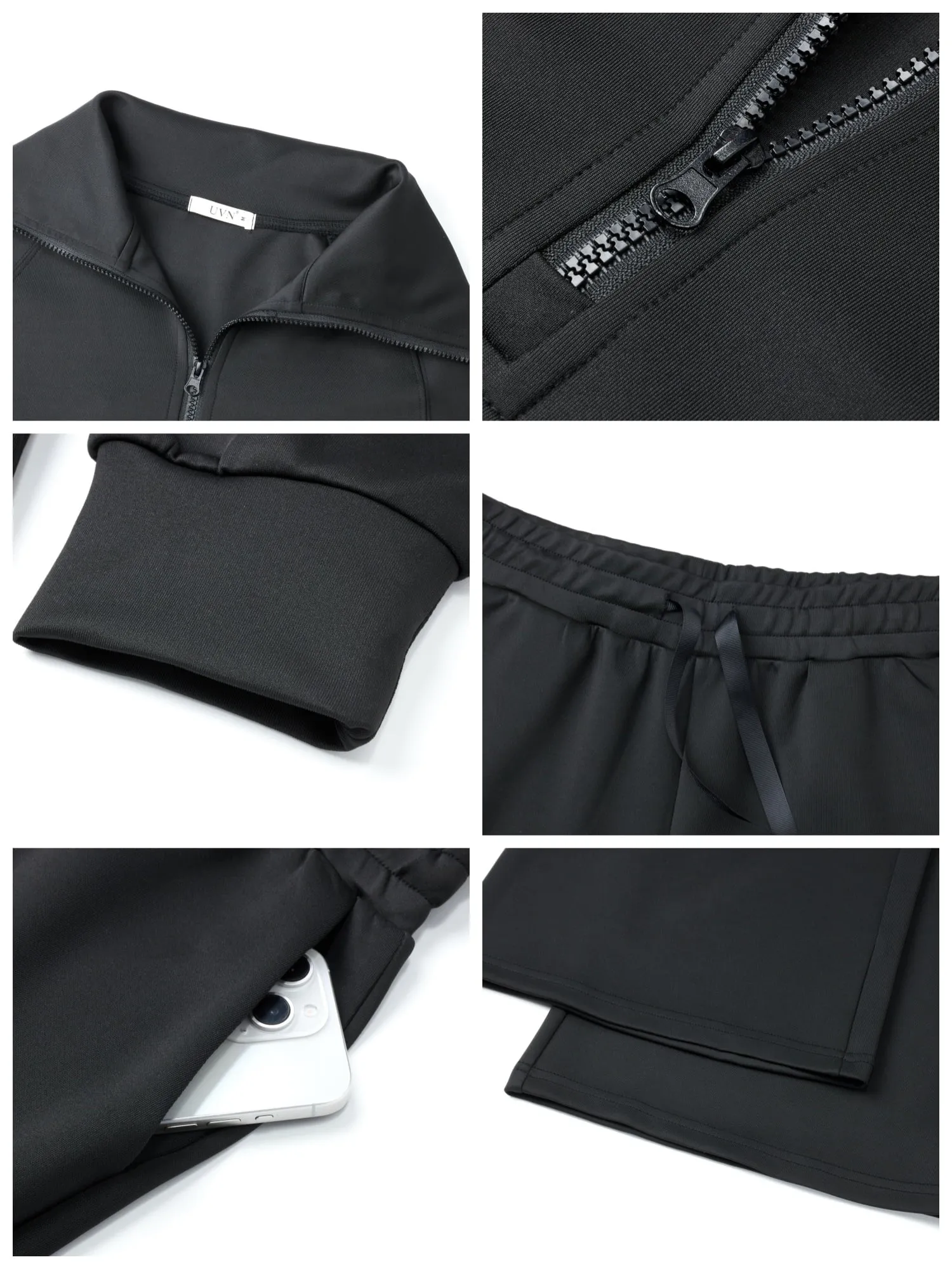 UVN Outfit Sets for Women 2 Piece Sets Winter Casual Tracksuit Long Sleeve Lounge Set Outfits with Pockets