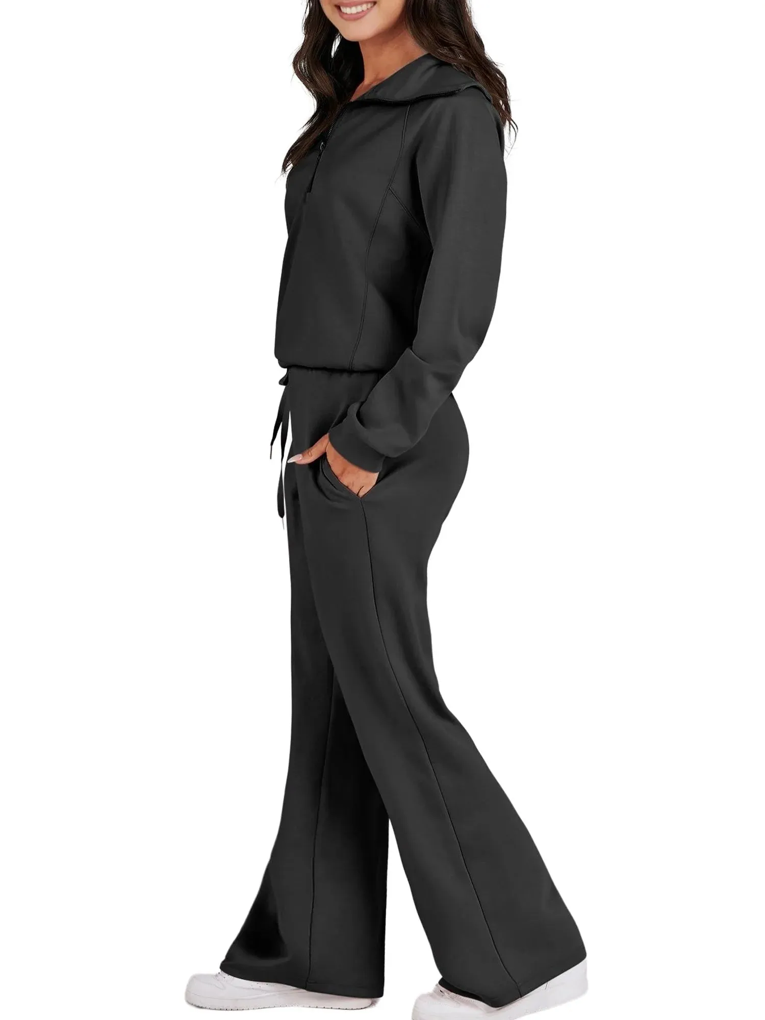 UVN Outfit Sets for Women 2 Piece Sets Winter Casual Tracksuit Long Sleeve Lounge Set Outfits with Pockets