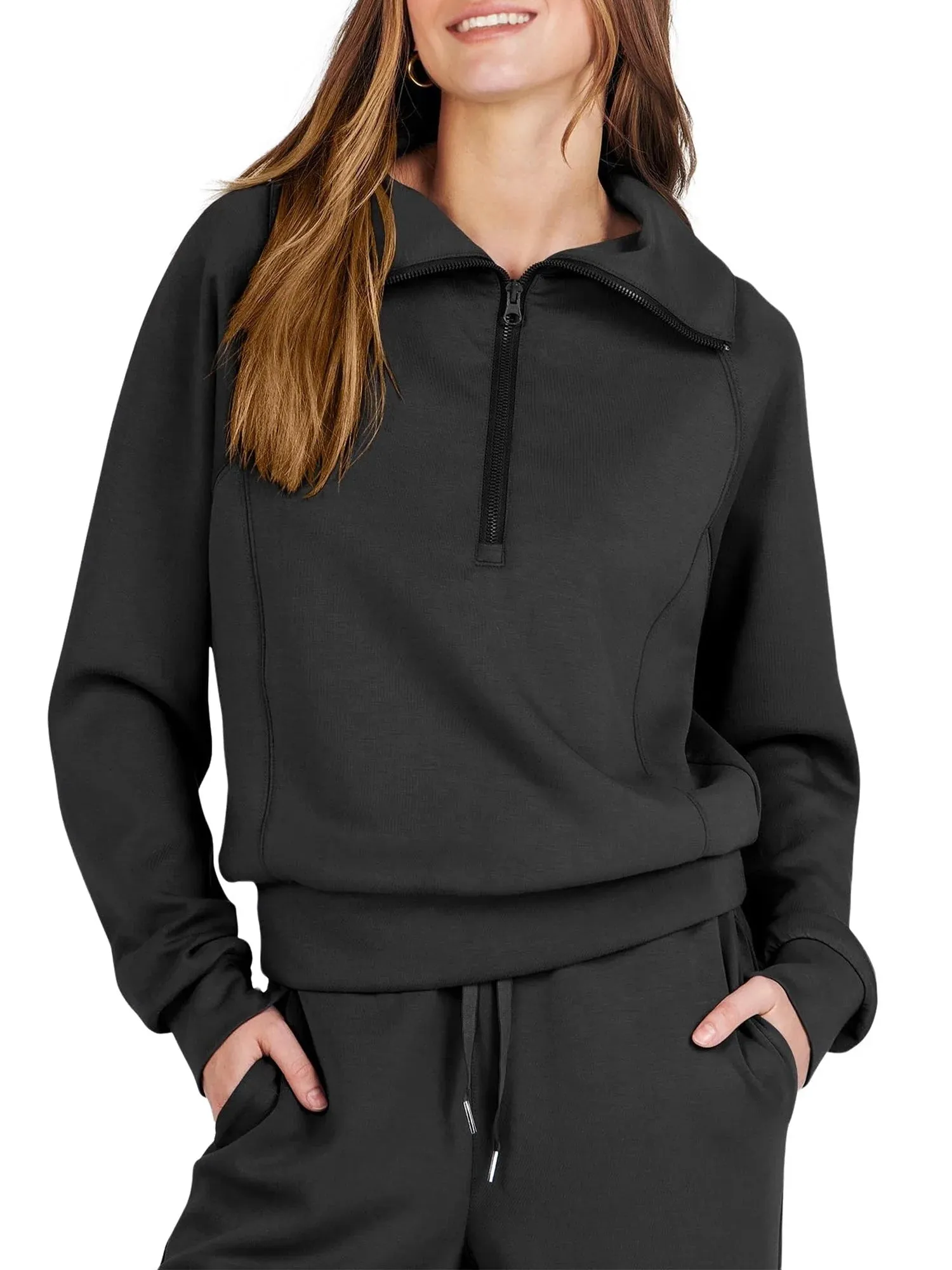 UVN Outfit Sets for Women 2 Piece Sets Winter Casual Tracksuit Long Sleeve Lounge Set Outfits with Pockets