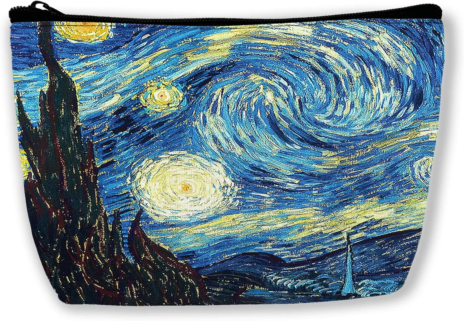 Vin-Cent Van Gogh The Starry Night Makeup Bag Cosmetic Bag for Women Girls,Portable Makeup Bags Travel Toiletry Bag Organizer