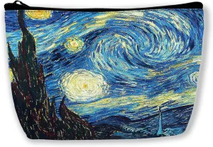 Vin-Cent Van Gogh The Starry Night Makeup Bag Cosmetic Bag for Women Girls,Portable Makeup Bags Travel Toiletry Bag Organizer