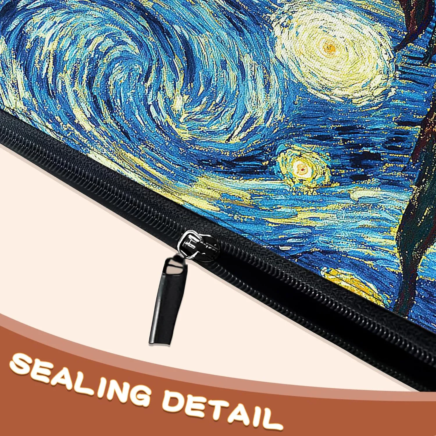 Vin-Cent Van Gogh The Starry Night Makeup Bag Cosmetic Bag for Women Girls,Portable Makeup Bags Travel Toiletry Bag Organizer