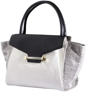 Vince Camuto Women's Adult Fashion-Conscious Refined Taste Silver Leather Satchel Handbag