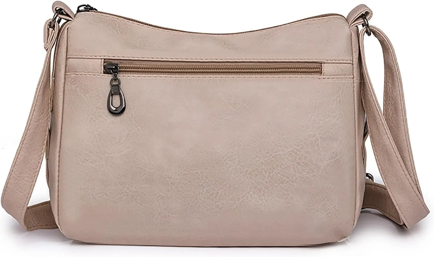 Vintage Classic Soft Leather Stylish Solid Crossbody Bag Trend Versatile Pocket Shoulder Bag Messenger (White, One Size)