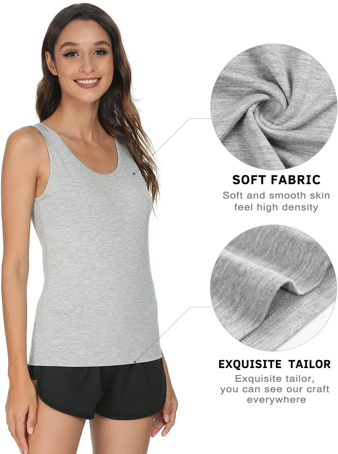 Vislivin Womens Supersoft Camisole Stretch Casual Tank Tops