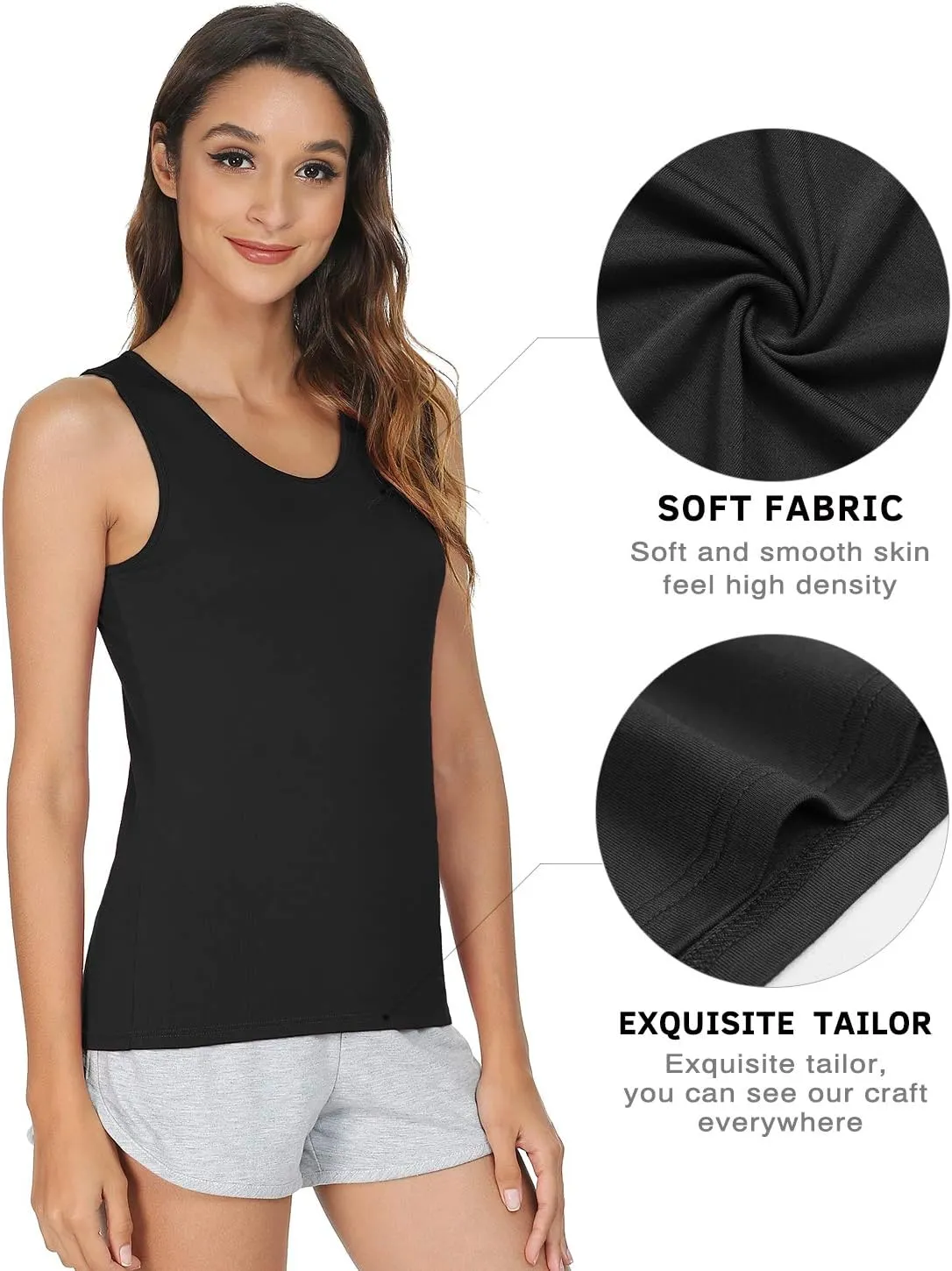 Vislivin Womens Supersoft Camisole Stretch Casual Tank Tops