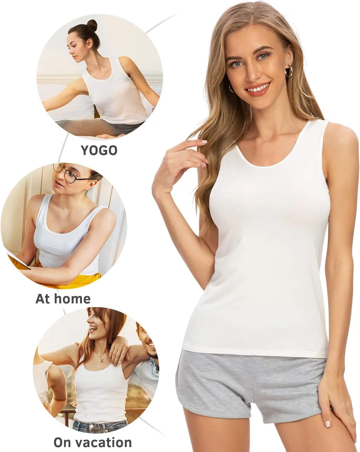 Vislivin Womens Supersoft Camisole Stretch Casual Tank Tops
