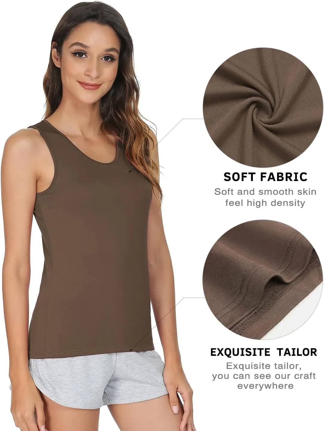 Vislivin Womens Supersoft Camisole Stretch Casual Tank Tops