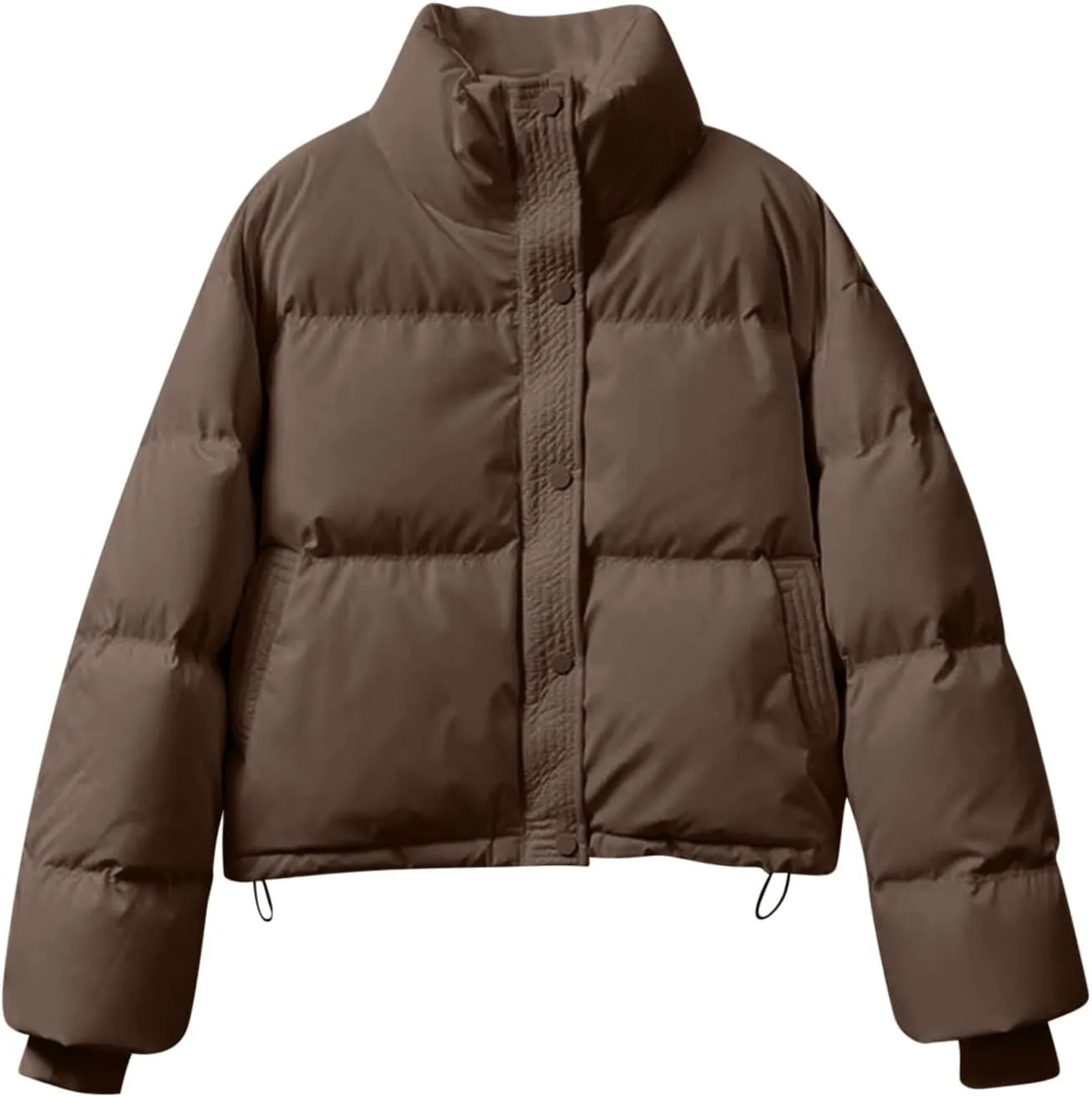 Warm Winter Coats for Women 2025 Trendy High Neck Padded Trench Coat Puffer Down Jackets Overcoat with Pockets