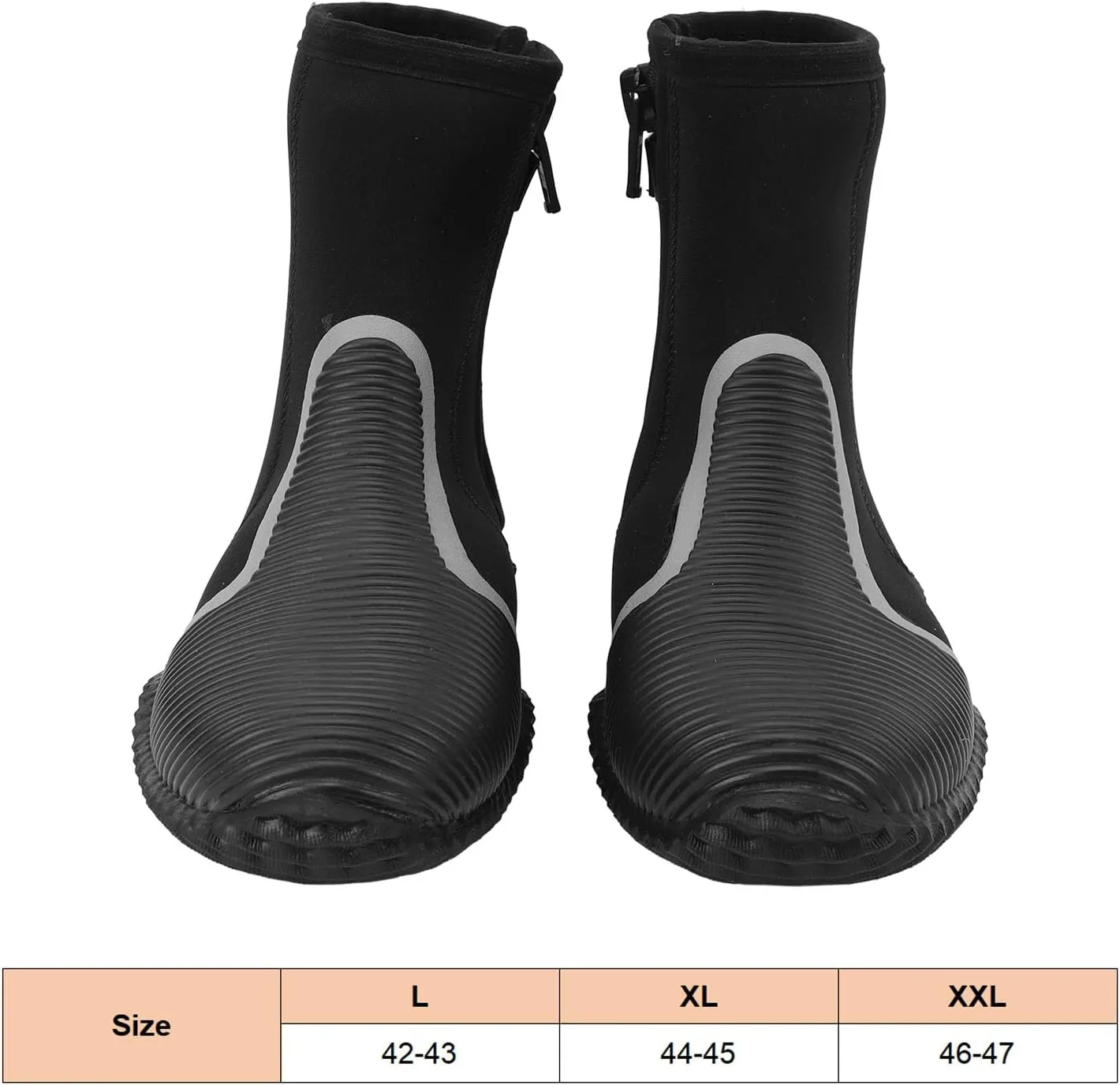 Water Shoes Diving Boots,5mm Thickened Zippered Dive Boots for Diving, Snorkeling, Outdoor Water Sports