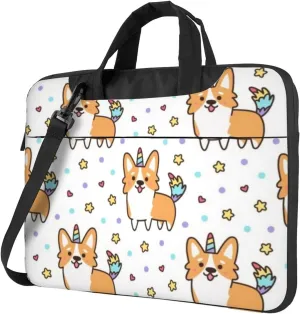 Welsh Corgi Dog Practical 13-15.6 Inch Laptop Bag For Man And Women, Computer Messenger Bag, Trendy Shoulder Strap Design
