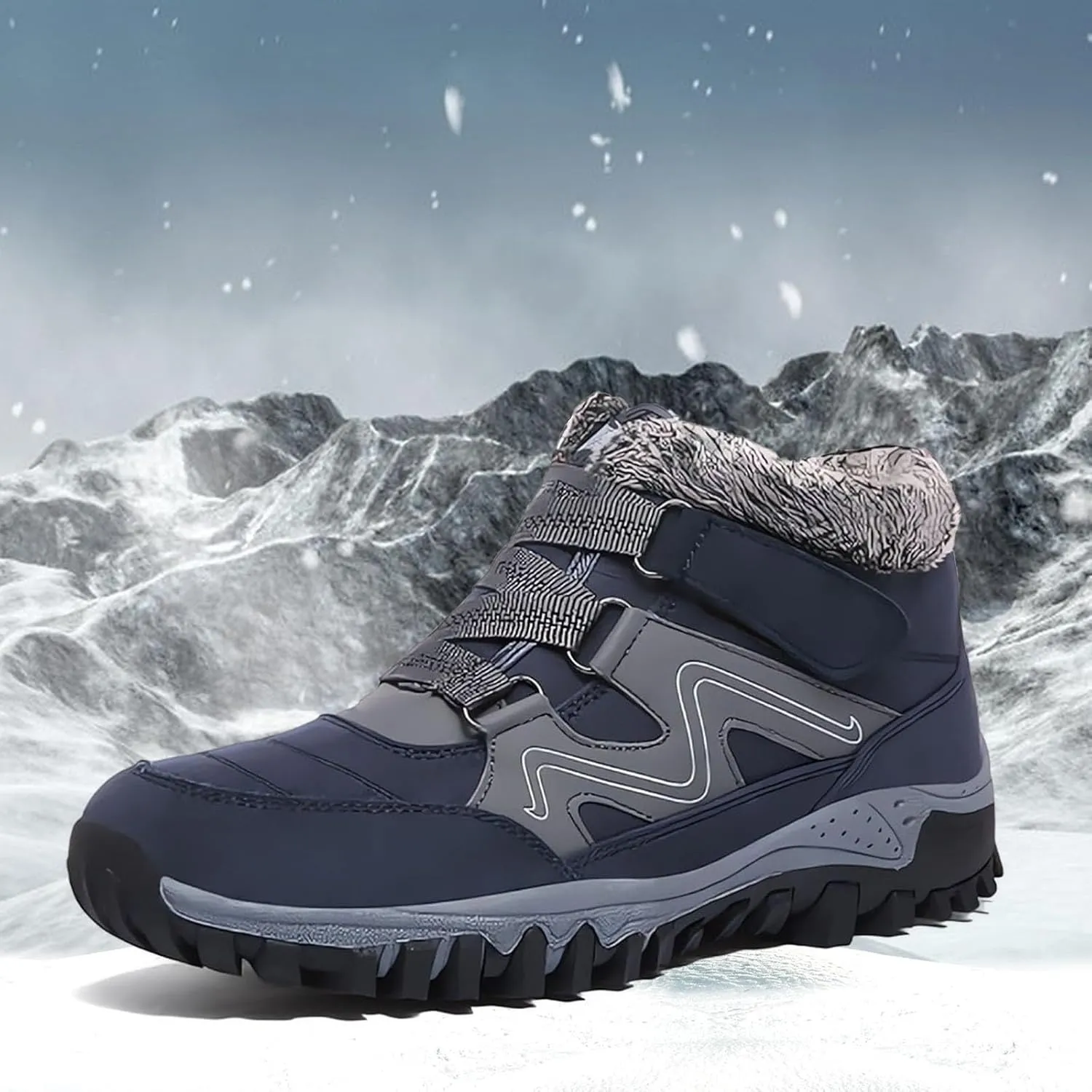 Winter Boots for Women Waterproof Snow Non Slip Slip on Womens Winter Boots Wide Feet Warm Winter Boots Women Knee High Mid Calf Winter Boots for Women Black Zapatos De Botas Para Nieve Para Mujer