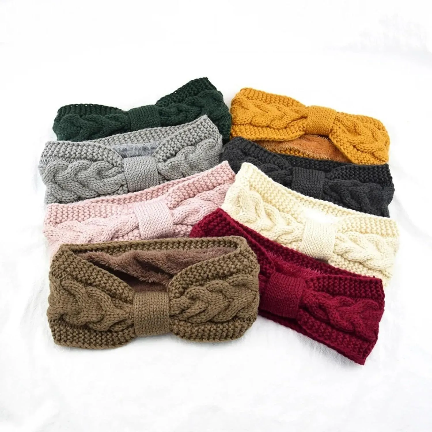 Winter Knitted Headbands For Women & Girls - Warm Ear Warmer Knitting Knot Turban Hair Band Headwear