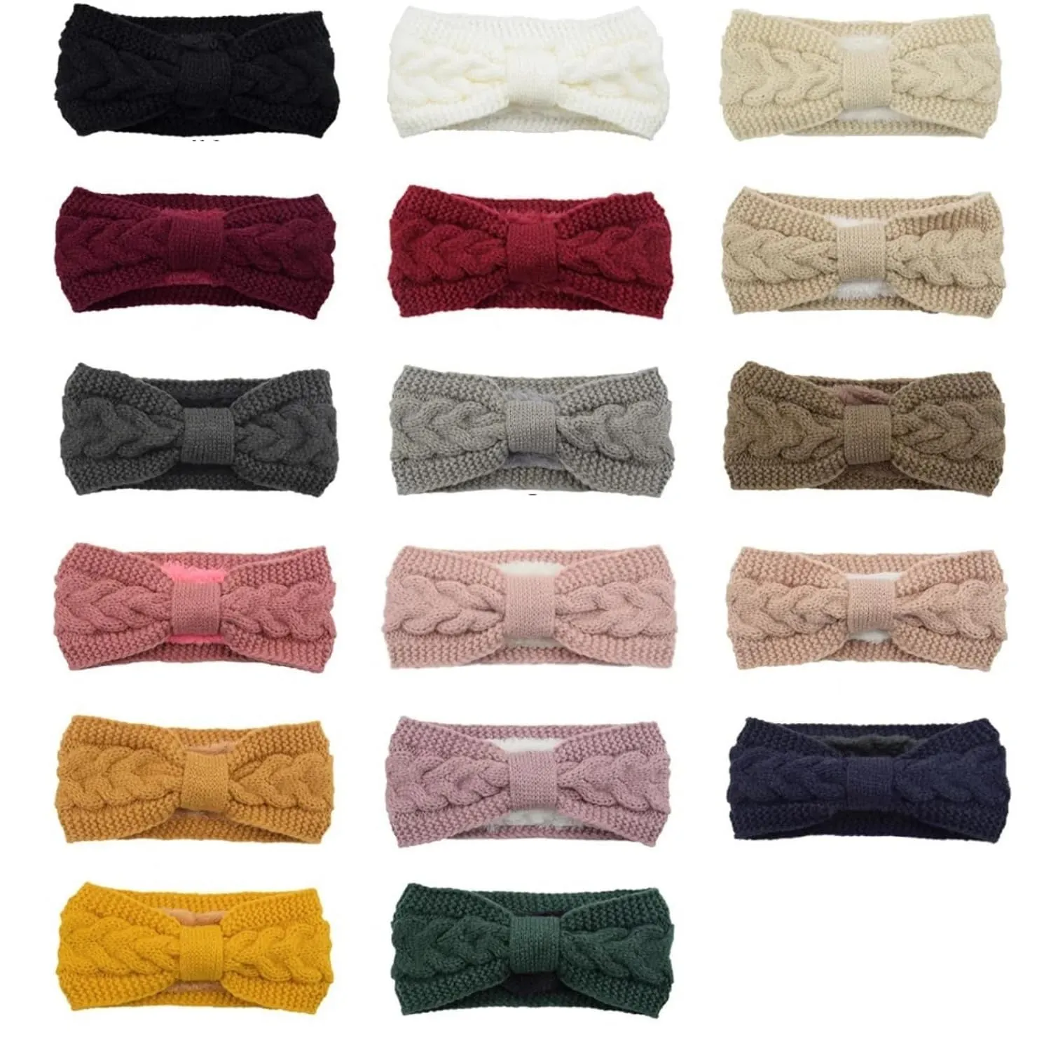 Winter Knitted Headbands For Women & Girls - Warm Ear Warmer Knitting Knot Turban Hair Band Headwear