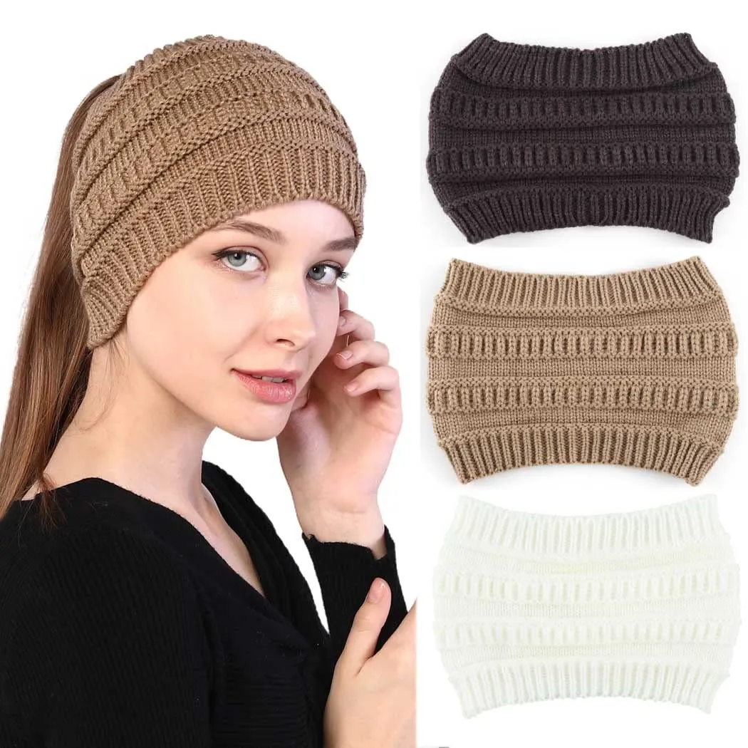 Woeoe Warm Winter Headbands Knitted Turban Head Wraps Wide Crochet Stretchy Ear Warmer Soft Stretch Head Scarfts for Women and Girls